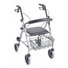 Moretti Atlante Rollator Pieghevole in Alluminio RP520 – 4 Ruote Ø 20 cm, Sedile Imbottito, Portata 136 kg
