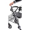 Moretti Atlante Rollator Pieghevole in Alluminio RP520 – 4 Ruote Ø 20 cm, Sedile Imbottito, Portata 136 kg