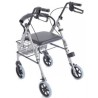 Moretti Atlante Rollator Pieghevole in Alluminio RP520 – 4 Ruote Ø 20 cm, Sedile Imbottito, Portata 136 kg