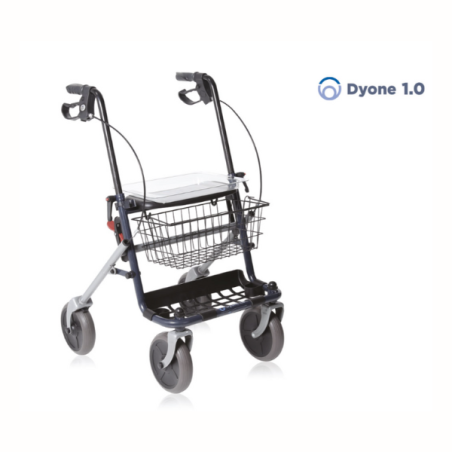 Moretti Dyone 1.0 Rollator Pieghevole in Acciaio RP689 – 4 Ruote Ø 20 cm, Sedile, Vassoio e Cestino