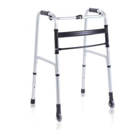 Moretti Ardea One RP735 Deambulatore Pieghevole con 2 Puntali e 2 Ruote Fisse – Misure S-M-L, Portata 130 kg