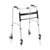 Moretti Ardea One RP738 Deambulatore Pieghevole 2 Ruote + 2 Ruote Piroettanti con Freno – Regolabile 84-102 cm