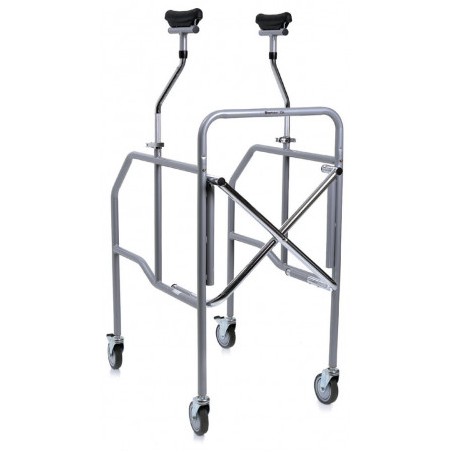 Moretti Ardea One RP756S Deambulatore Pieghevole Ascellare – 4 Ruote Ø 10 cm, Appoggio Sottoascellare Imbottito, Regolabile