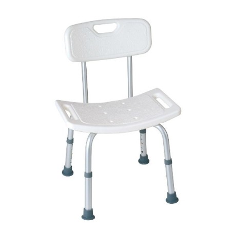 Moretti Mopedia RS829 Sedile per Doccia con Schienale – Seduta 49,5×29 cm, Altezza Regolabile, Portata 110 kg